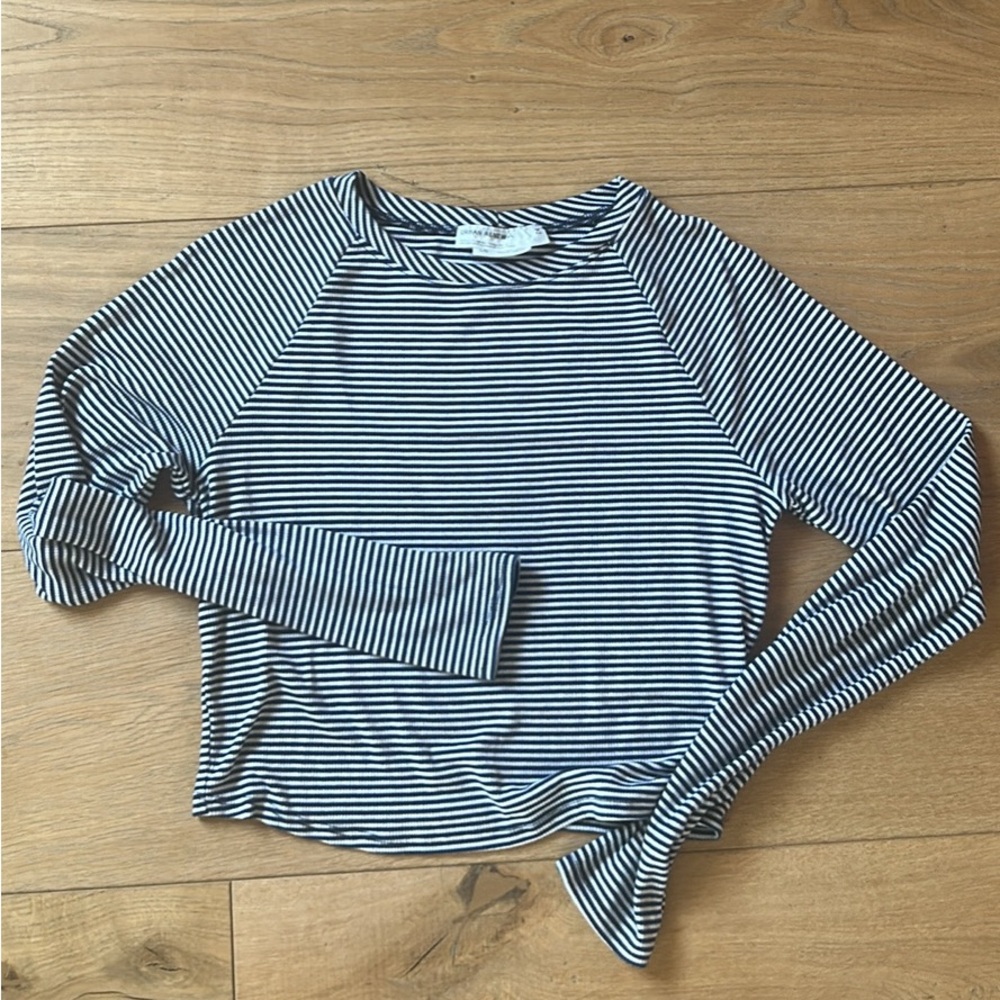 Urban Renewal Black and White Striped Long Sleeve Top
